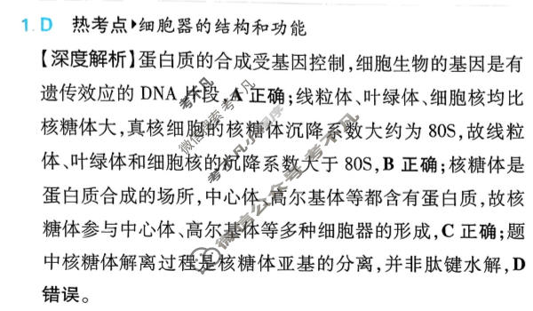 [高考必刷卷]2026年普通高中选择性考试风向信息 能力提升卷(六)6生物(单选)答案