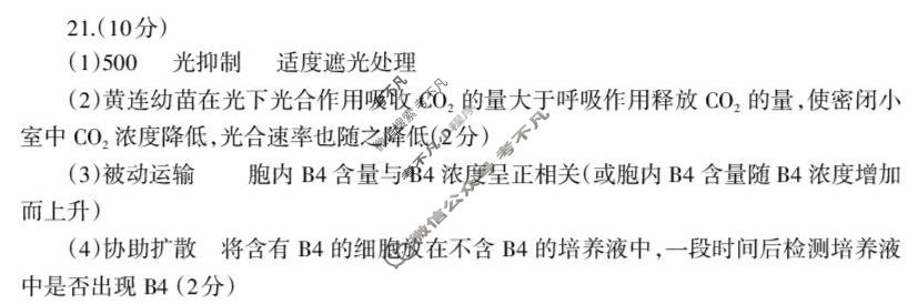 山东省泰安市2025-2026学年上学期高三年级联考(1月)生物答案