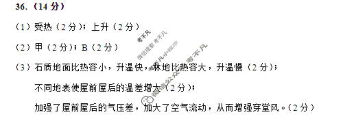 哈三中2025-2026学年上学期高一年级期末考试地理答案