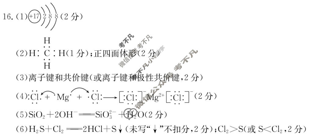 甘肃省金太阳2025-2026学年高一年级阶段性检测(1.7)化学答案