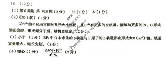山东省青岛市2026届高三年级部分学生调研检测(1月)化学答案