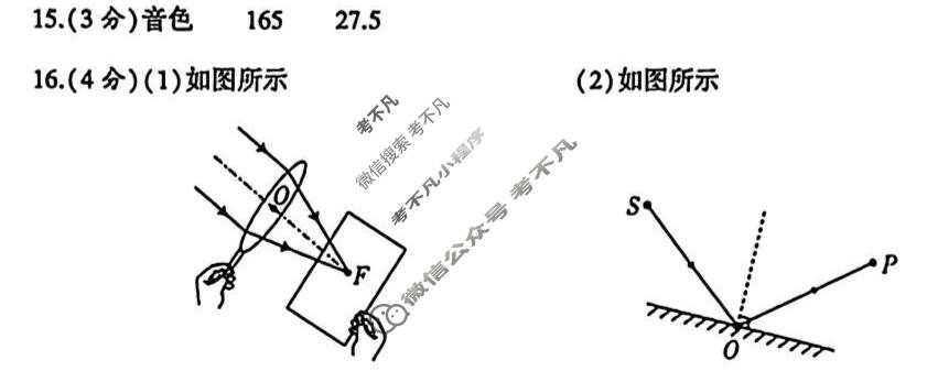[益卷]陕西省2025~2026学年度八年级第一学期期末教学质量监测物理C(北师大版)答案