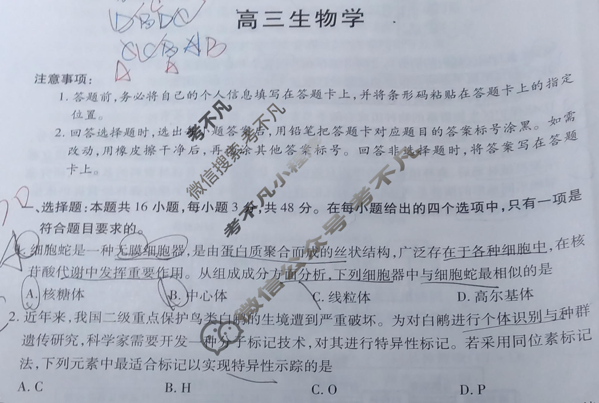 [天一大联考]河南省2025-2026学年高三上学期素质评价(HN202601)生物B试题