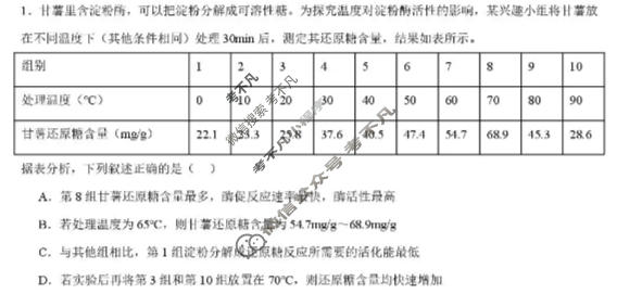 延安市2026年普通高中高三模拟测试(一)生物试题