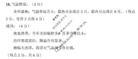 海口市2026届高三年级调研考试地理答案