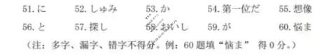 泉州市2026届高三普通高中毕业班质量监测(二)(1月)日语答案