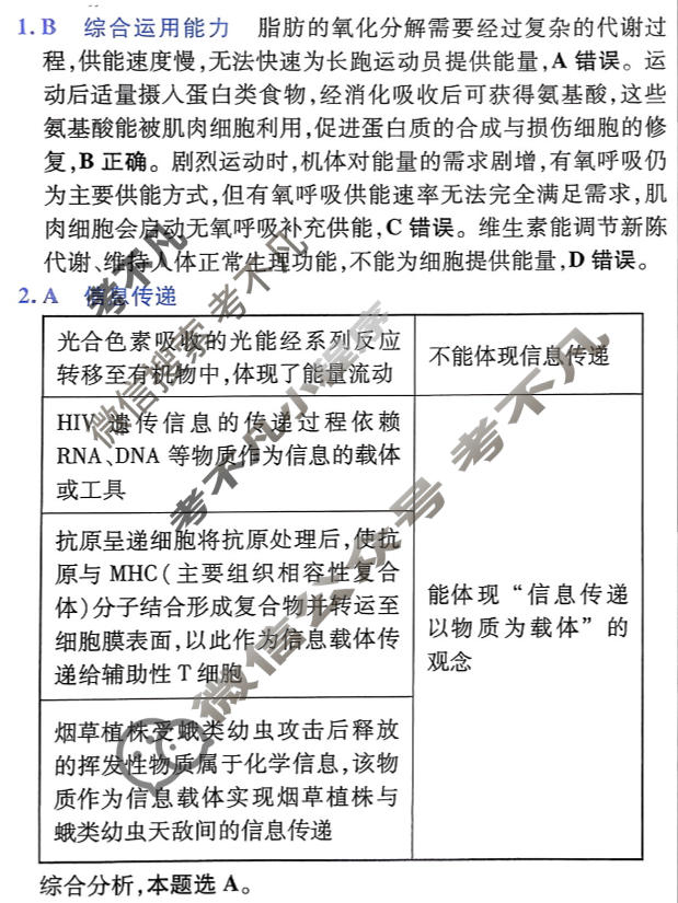 [金考卷·百校联盟]2026届8省名师联合命制高考测评卷(六)6生物答案