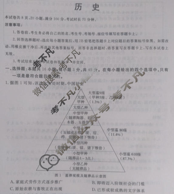 唐山市2026年普通高等学校招生统一考试第一次模拟演练(唐山一模)历史试题