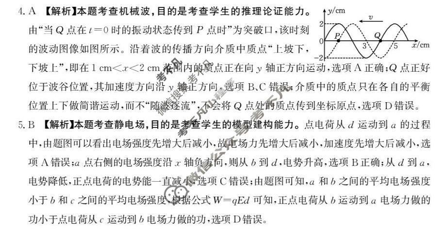 运城市2026年高考考前模拟测试(3月)物理答案
