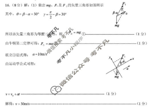淄博市2025-2026学年高三模拟考试物理答案