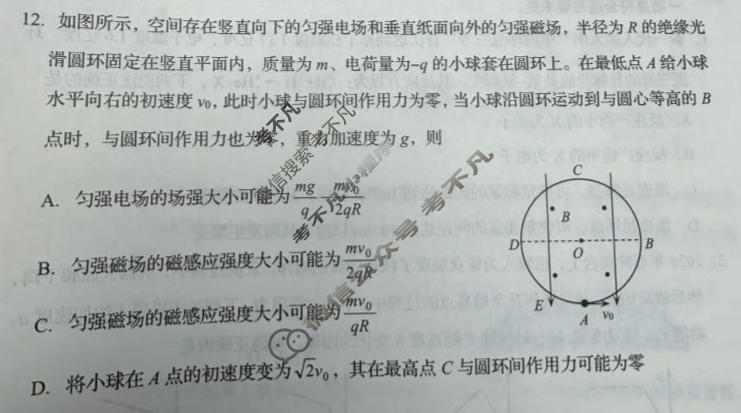 青岛市2026年高三年级第一次适应性检测(3月)物理试题