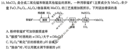 邯郸市金太阳2026届高三第一次模拟检测化学试题
