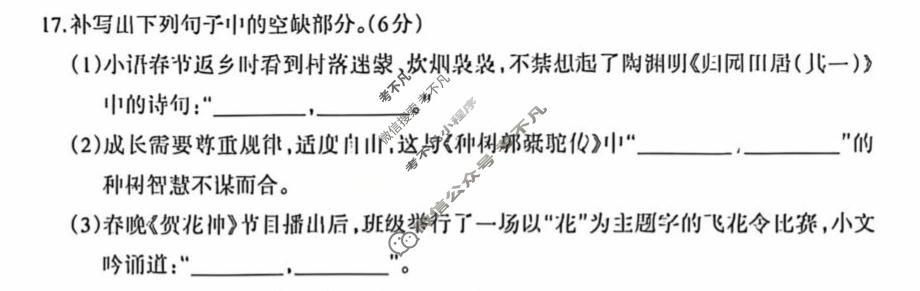 呼和浩特市2026年高三年级第一次模拟考试(3月)语文试题