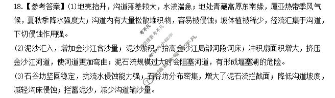 承德市2026届高三年级3月联考地理答案