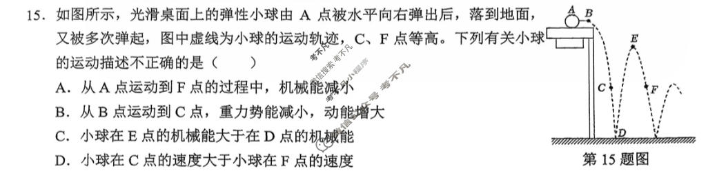C20教育联盟2026年九年级第二次学业水平检测(3月)物理试题