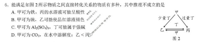 中山市2026届高三模拟测试(一)1化学试题