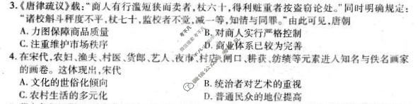 [点石联考]2026届高三年级学情调研(3月)历史试题