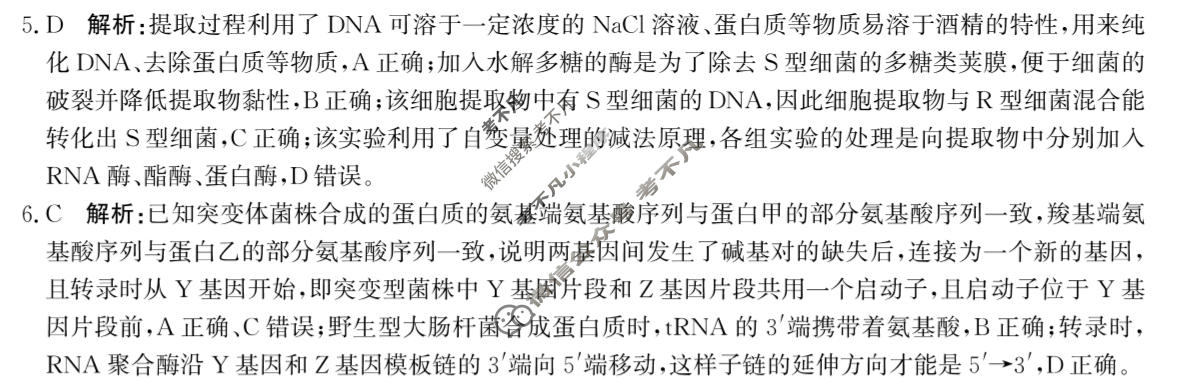 [神州智达]2026届高考备考信息巩固训练(二)2生物答案