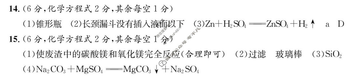 [江淮名卷]2026年安徽中考模拟信息卷(一)1化学答案