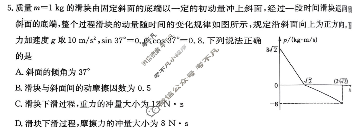 高三2026年普通高中学业水平选择性考试冲刺压轴卷(三)3物理B1试题