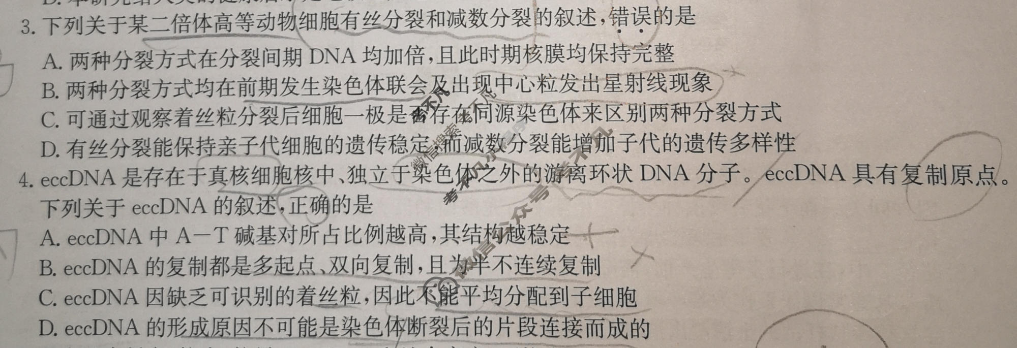 [九师联盟]2026届高三3月30日质量检测生物N试题