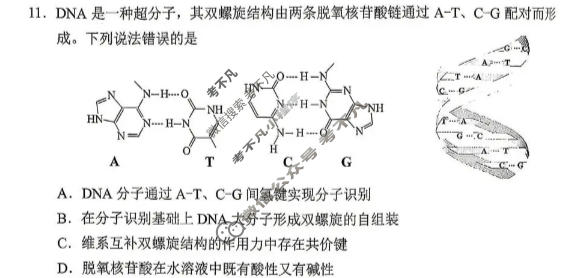 2026年贵州省普通高中学业水平选择性考试科目适应性测试(4月)化学试题