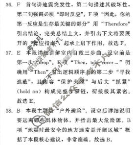 [青桐鸣]2025-2026学年下学期高一内部练(3月)英语答案