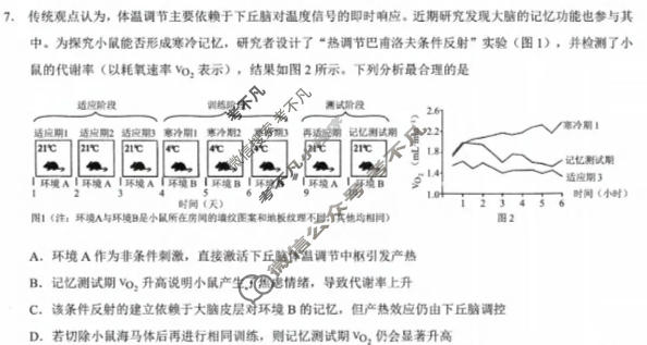 重庆康德2026年重庆市普通高中学业水平选择性考试 高考模拟调研卷(六)6生物试题