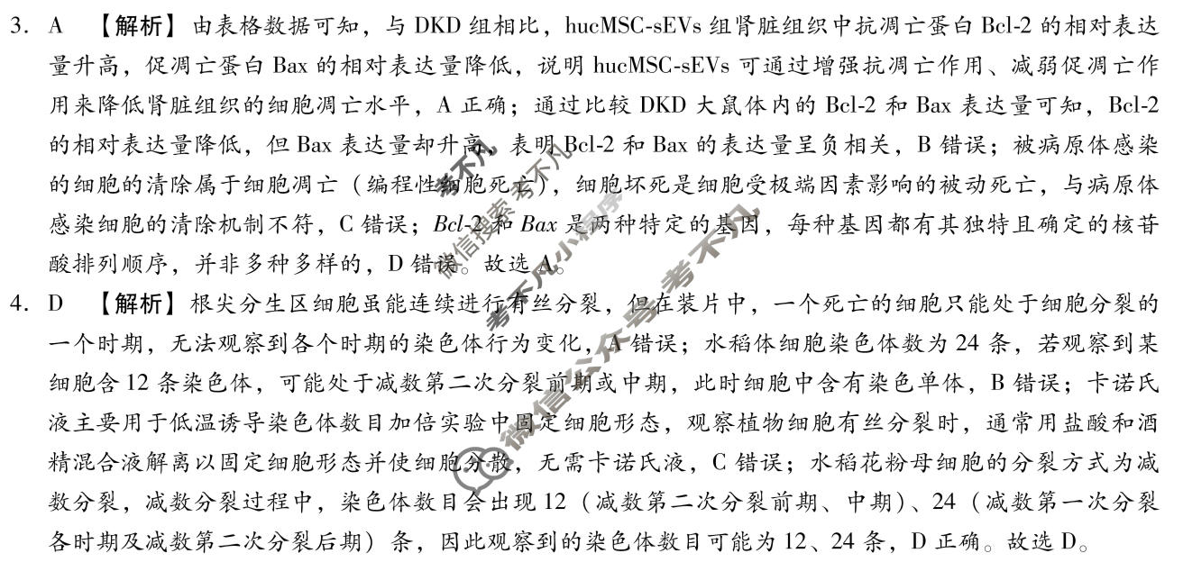 [琢名小渔]名校联考2025-2026学年下学期高三年级4月联考生物答案