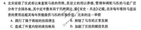 铜陵市2026年普通高中高三模拟考试历史试题