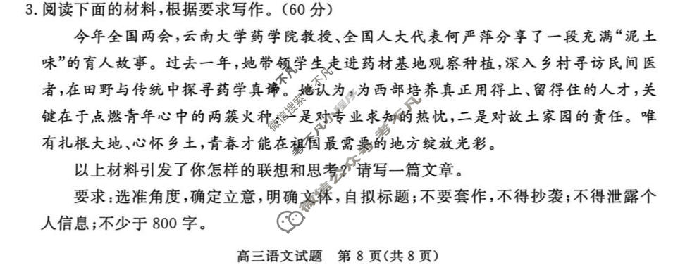 [华师联盟]2026届高三第二学期4月质量检测语文试题