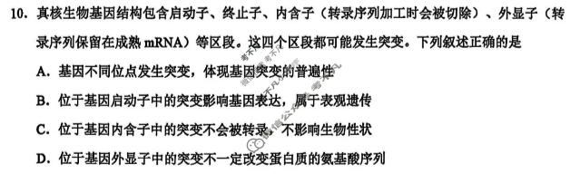 浙江省高考科目考试绍兴市适应性试卷(2026.04)生物试题