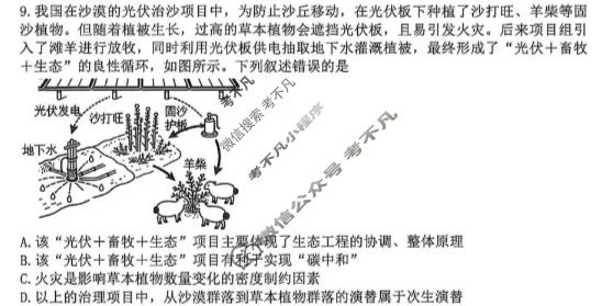 长望浏宁四区县市2026届高三四月份调研生物试题