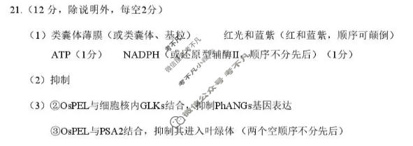 鞍山市普通高中2025-2026学年度高三第二次质量监测(4月)生物答案