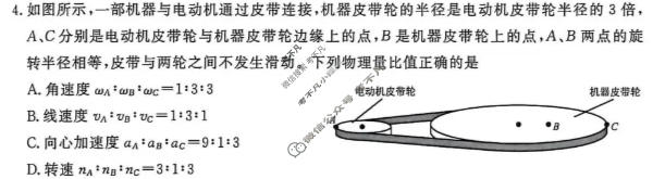 [点石联考]2026届高一年级学情调研(4月)物理试题