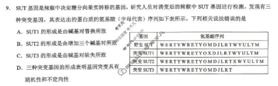 重庆康德2026届高三模拟诊断考试(4月)生物试题