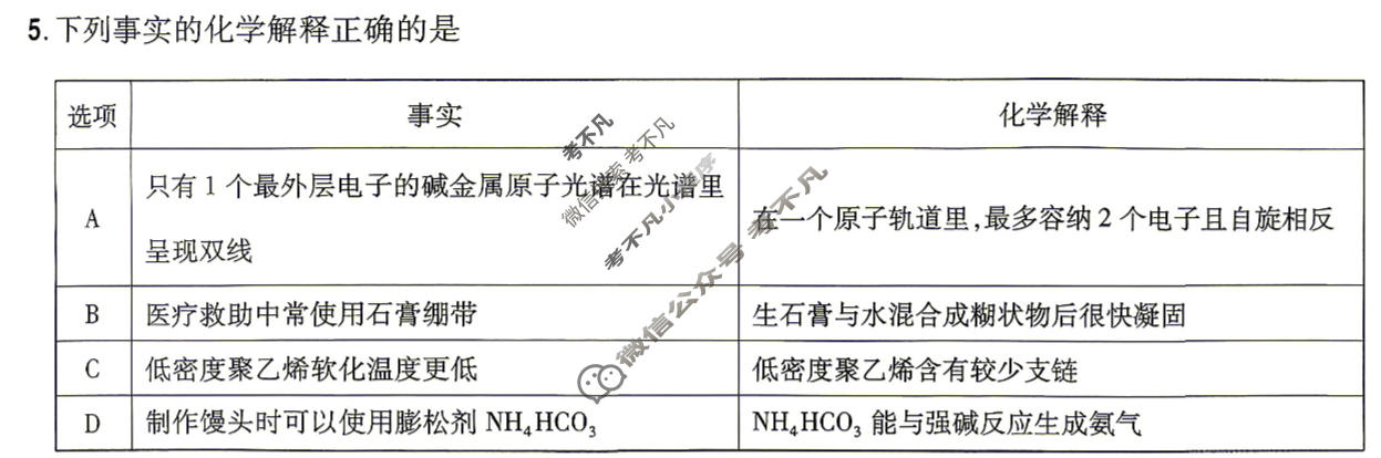 [金考卷·百校联盟]2026届8省名师联合命制高考最后一卷(四)4化学试题