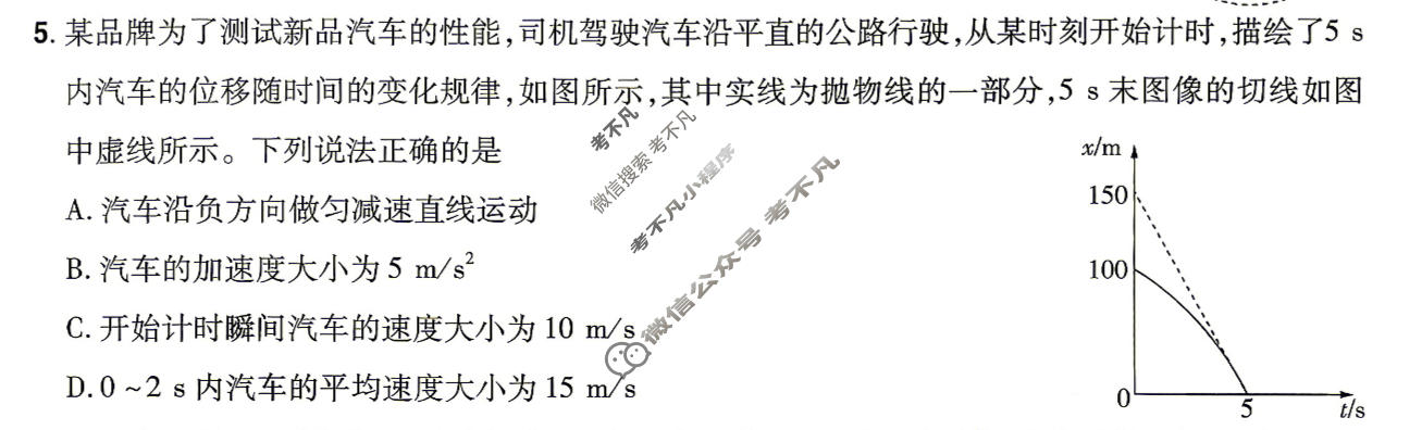 [金考卷·百校联盟]2026届河南8省名师联合命制高考最后一卷(五)5物理(河南)试题