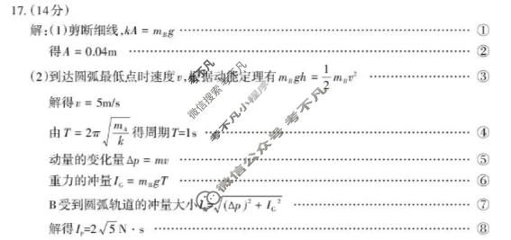 山东省泰安市2025-2026学年高三二轮检测(4月)物理答案