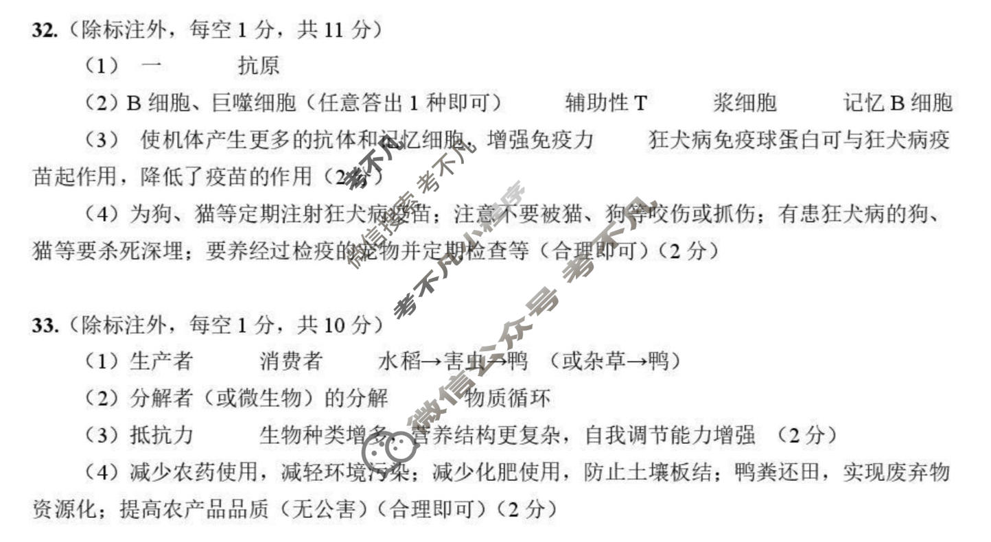 拉萨市2025-2026学年下学期高三第二次联考理科综合答案