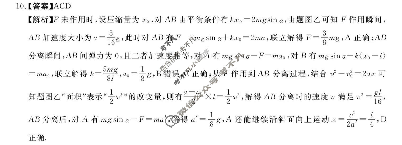 [湖南天壹名校联盟]2026届高三4月质量检测物理答案
