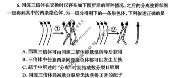 郑州市2026年高中毕业年级第二次质量预测(4月)生物试题