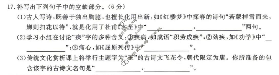 福建省2025-2026学年高三年级阶段性自测(4月)(FJ)语文试题