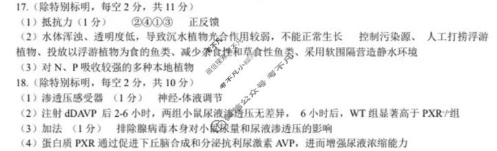 2026年合肥市高三第二次教学质量检测(4月)生物答案