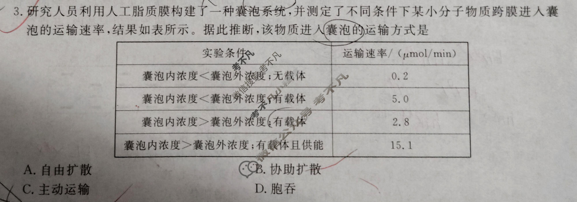 [衡水金卷]2026年学科素养评价练习(三)3生物(W)试题