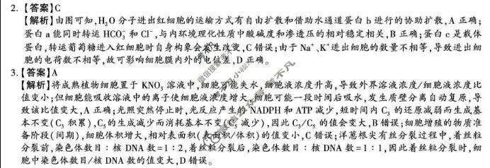 咸阳市2026届高考模拟检测(4月)生物答案