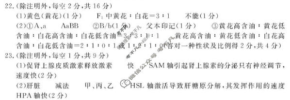 聊城市2026年高考模拟(二)生物答案