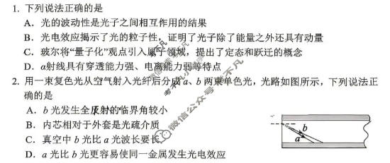泰山教育联盟2026届高三考试模拟(4月)物理试题