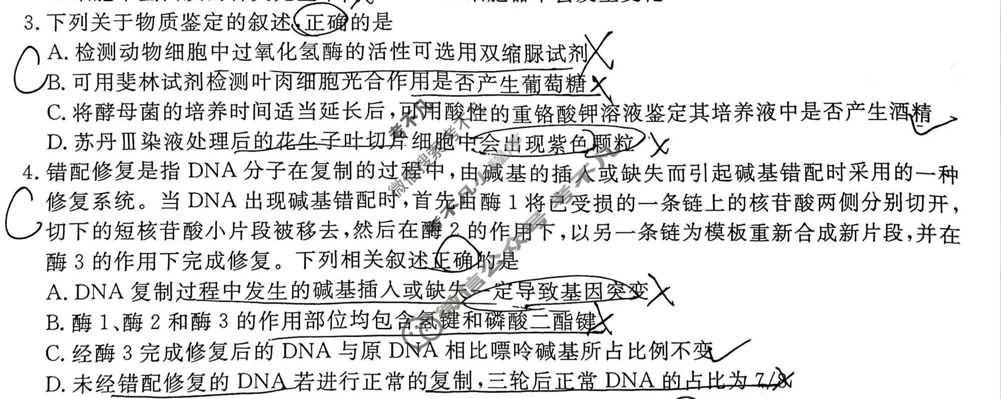 [衡水金卷]2026年学科素养评价练习(一)1生物(山东专版)试题