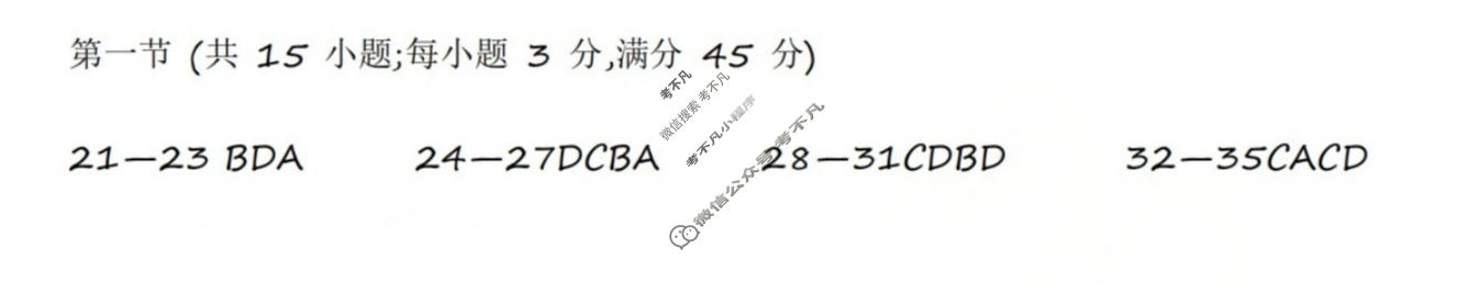 临汾市2026年高三年级质量监控第二次模拟测试英语答案